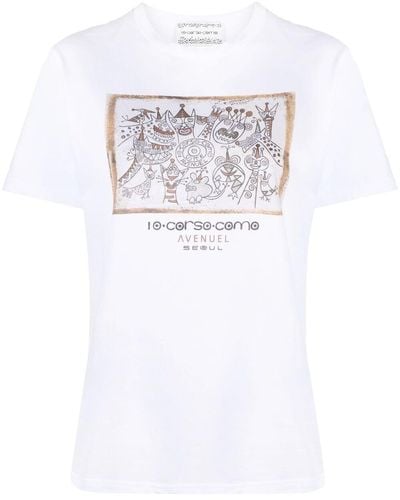 10 Corso Como T-Shirt mit Seoul-Print - Weiß