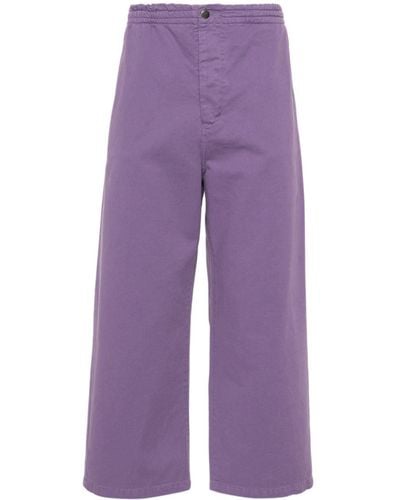 Societe Anonyme Logo-embroidered Straight-leg Trousers - Purple