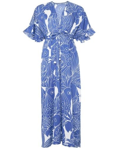 Eres Maxi-jurk Met Print - Blauw