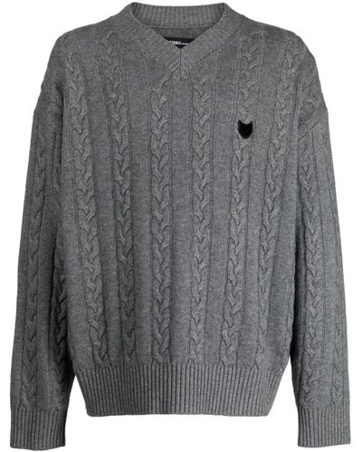 ZZERO BY SONGZIO Panther Cable-knit Jumper - Grey