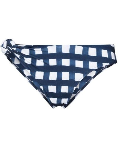 Jacquemus Le Maillot Vichy Bikini Bottom - Blue