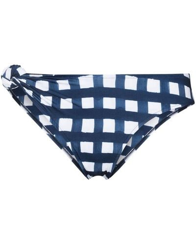 Jacquemus Bikinislip Met Gingham Ruit - Blauw