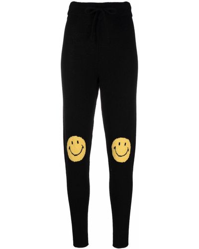 Joshua Sanders Pantalones joggers con sonrisa bordada - Negro