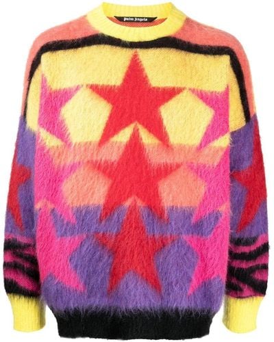 Palm Angels Intarsien-Pullover mit Sternen - Pink