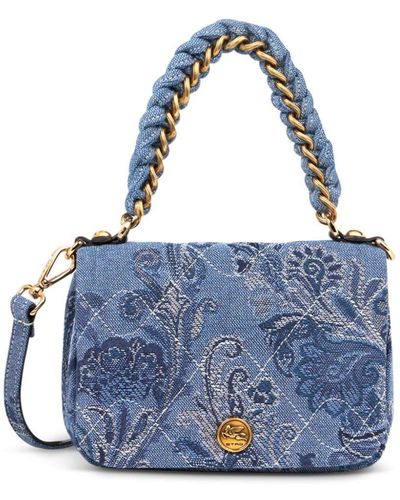 Etro Bond floral-jacquard mini bag - Blau