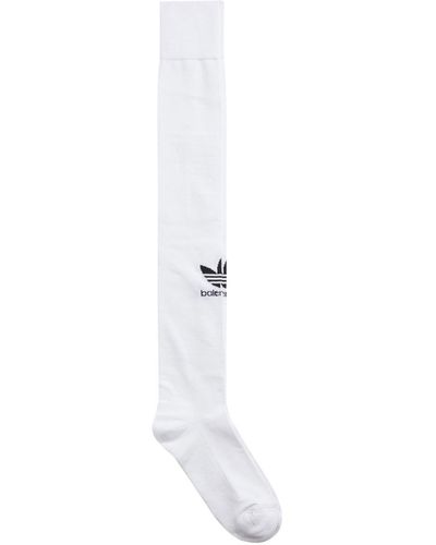 Balenciaga X Adidas Soccer Logo-intarsia Socks - White