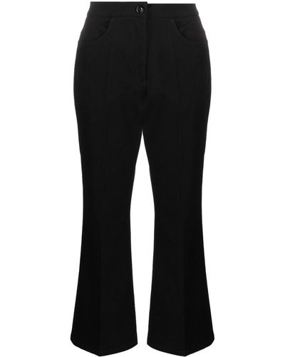Jil Sander Pressed-crease Flared Cropped Pants - Black