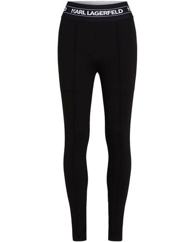 Karl Lagerfeld Logo-tape leggings - Black