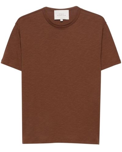 Studio Nicholson Short-sleeve Cotton T-shirt - Brown