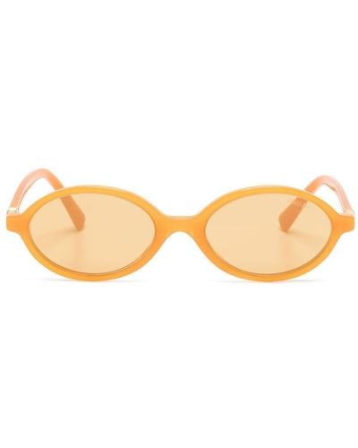 Miu Miu Regard Oval-frame Sunglasses - Natural