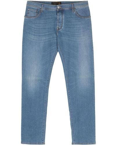 Corneliani Mid-rise tapered jeans - Blau