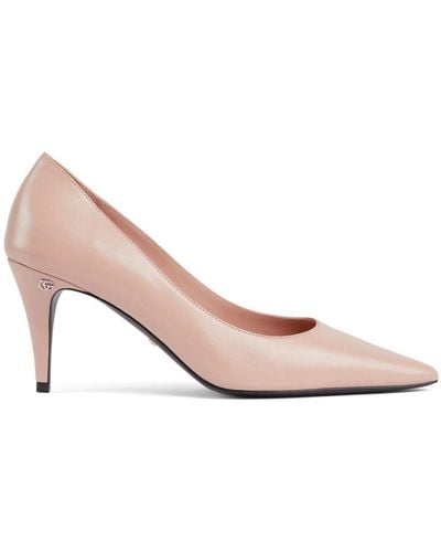 Gucci Anita Leather Court Shoes - Pink