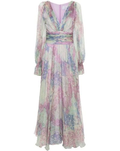 Luisa Beccaria Luna Floral-print Dress - Pink