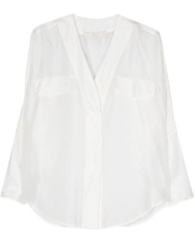Tela Blusa de seda georgette - Blanco