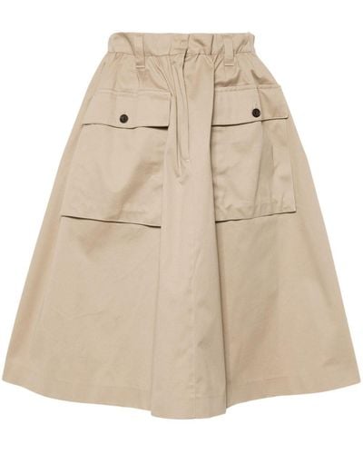 Prada Cotton Midi Skirt - Natural