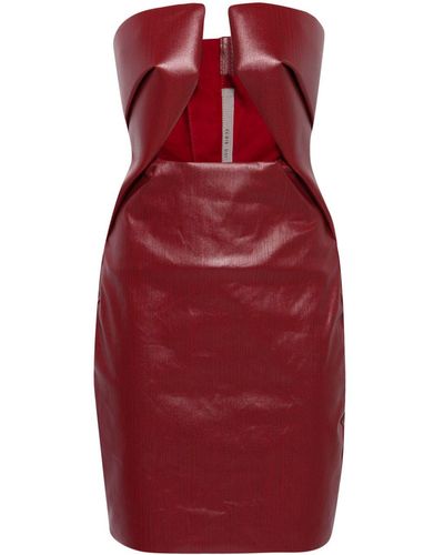 Rick Owens Prong Coated Minidress - Red