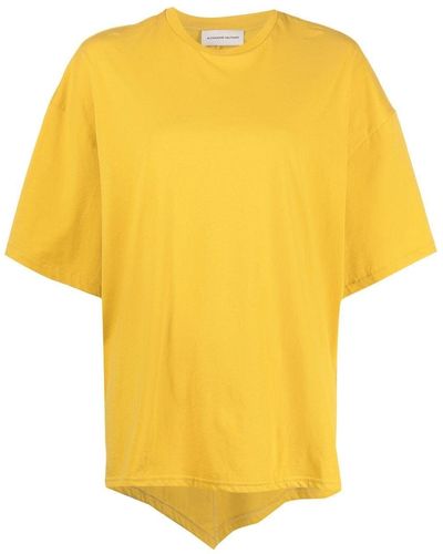 Alexandre Vauthier Drop-shoulder Cotton T-shirt - Yellow