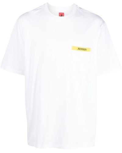 Ferrari T-Shirt mit Logo-Print - Weiß