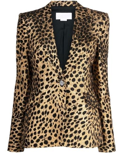 Genny Leopard-print Single-breasted Blazer - Black