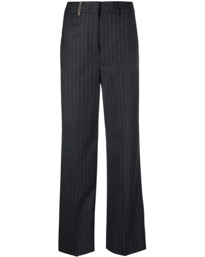 Peserico Pinstripe-pattern Tailored-cut Pants - Blue