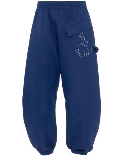 JW Anderson Pantaloni sportivi Twisted con stampa - Blu