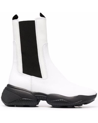 Hogan Mid-calf Leather Boots - White