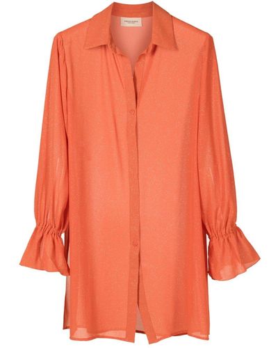 Adriana Degreas Sequin Button-up Shirt - Orange