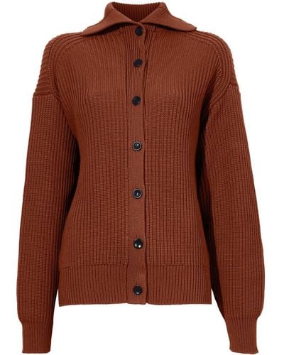 Proenza Schouler Ribbed-knit Reversible Cardigan - Brown