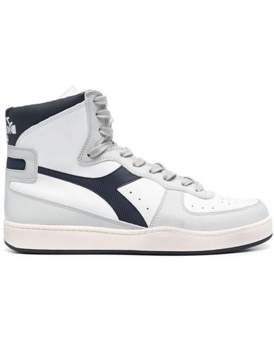 Diadora Mi Basket Used Leather Sneakers - White