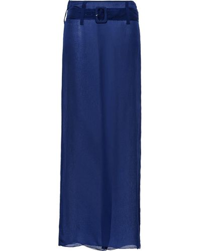 Prada Chiffon Sheer Long Skirt - Blue