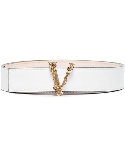 Versace Cinturón con hebilla Virtus - Blanco