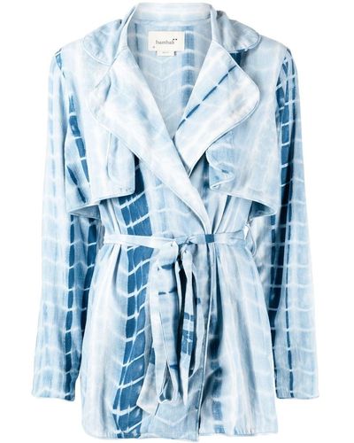 Bambah Tie-dye Trench-style Blouse - Blue