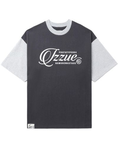 Izzue T-Shirt mit Logo-Print - Grau
