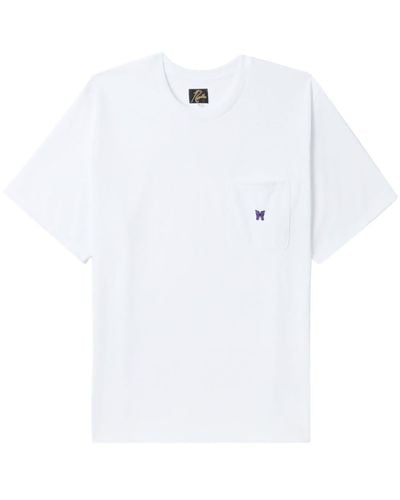 Needles Camiseta con logo bordado y manga corta - Blanco