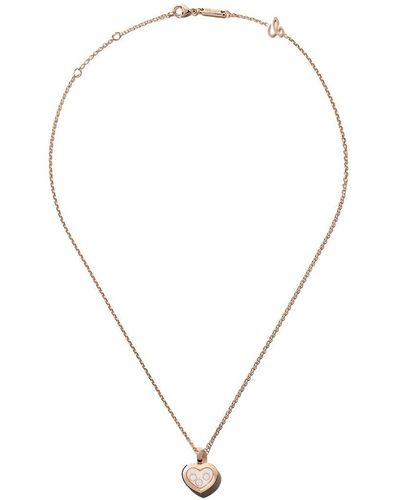 Chopard 18kt Rose Gold Happy Diamonds Icons Pendant Necklace - Pink