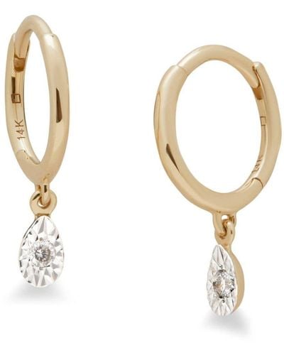 Monica Vinader 14kt Recycled Yellow Gold Diamond Earrings - White