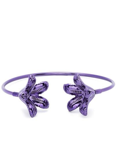 Marni Floral-appliqué Choker Necklace - Purple