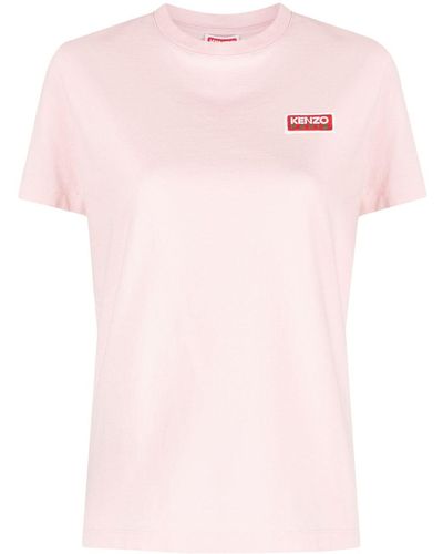KENZO T-Shirt mit Logo-Print - Pink