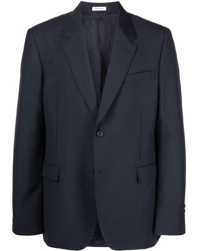 Alexander McQueen Single Breasted Suit Jacket Navy - Blue