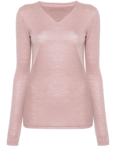 Rick Owens Biker Level Schurwollpullover - Pink