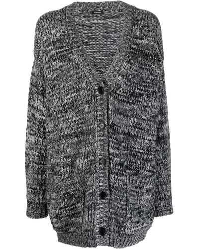 Aspesi Long Wool Knit Cardigan - Grey