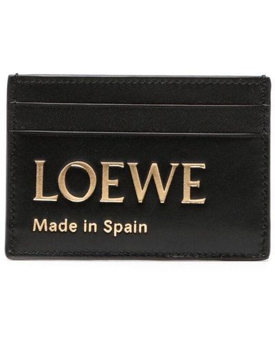 Loewe Logo Leather Card Holder - Black
