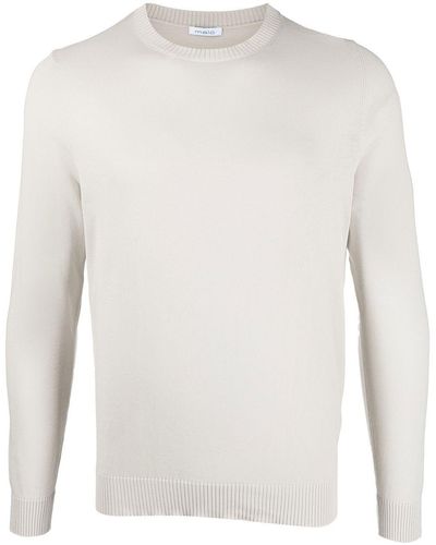 Malo Pullover mit gerippten Details - Weiß