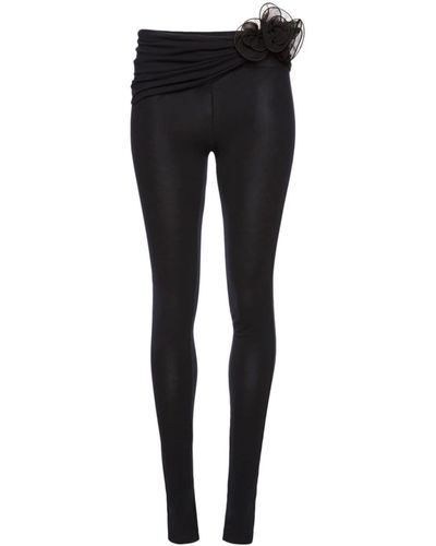 Magda Butrym Floral-appliqué leggings - Black