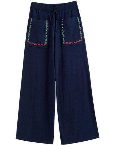 Chinti & Parker Pantalones Santorini con costuras en contraste - Azul