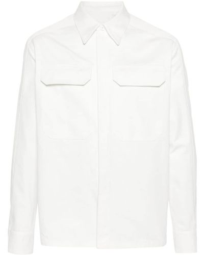 Jil Sander Button-up Cotton Overshirt - White
