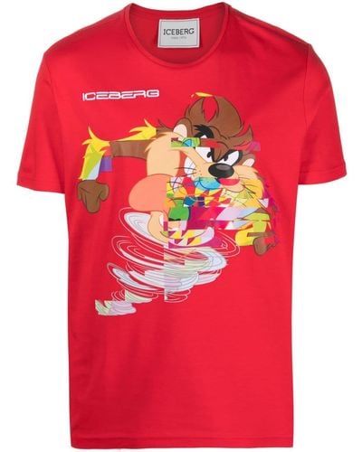 Iceberg Camiseta Taz con logo bordado - Rojo