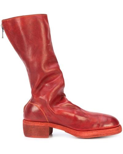 Guidi Stiefel mit Reißverschluss - Rot
