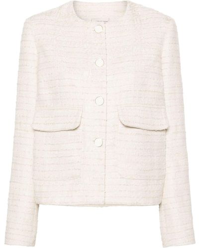 Semicouture Single-breasted Bouclé Jacket - Natural