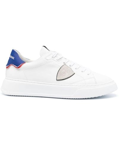 Philippe Model Prsx Logo-patch Leather Sneakers - White